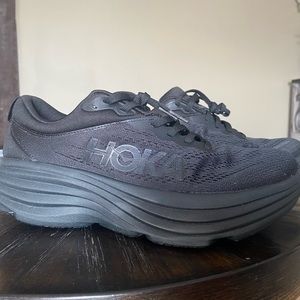 All black Womans Hoka Size 9B